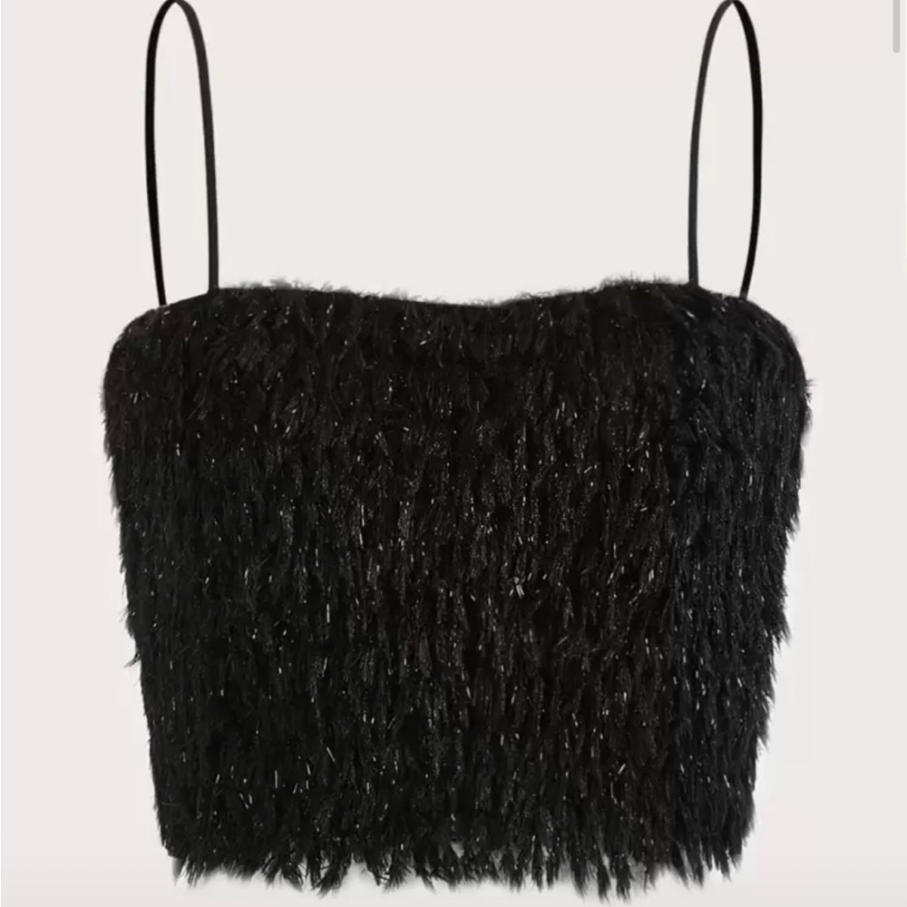 brand new Shein black small glitter tank top